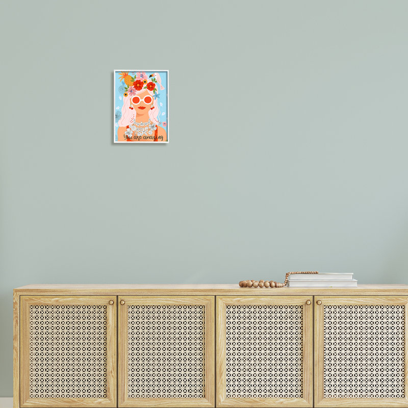 You Are Amazing Motivation, H 14 po x l 11 po x P 1,5 po, Giclée encadrée blanc bord de mer