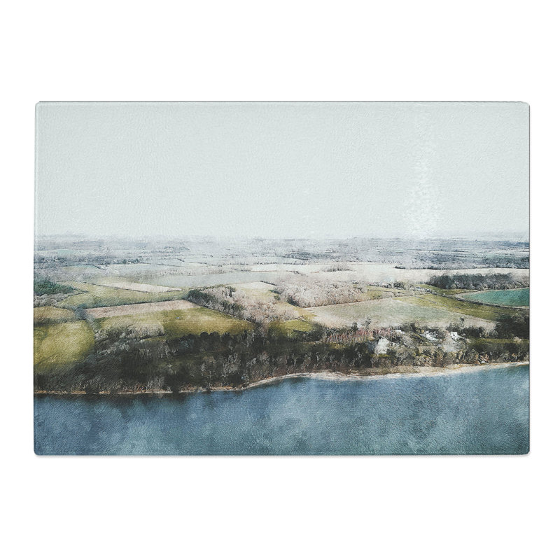 Lepe Beach in Southampton Painting Chopping Board, 0.4cm H x 28.5cm W x 39cm L