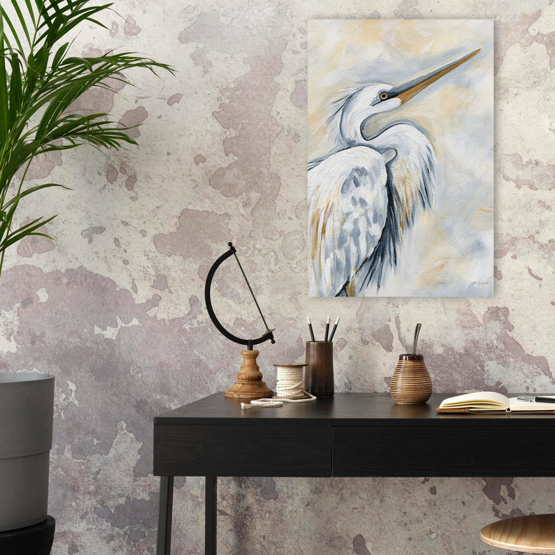 Beachy And Nautical Egret, 24" H x 16" W
