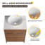 Meuble-lavabo autoportant simple 48 po avec comptoir en céramique Kalifa, meuble-lavabo sur pied avec 4 portes et 3 tablettes
