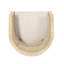 Chaise d'appoint classique classique beige avec structure en bois patiné et accoudoirs rembourrés de sangles de canne-522891591