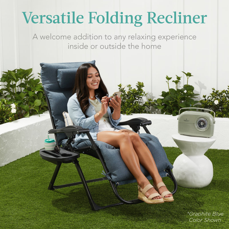 Rodriga Folding Zero Gravity Chair, Onyx Black