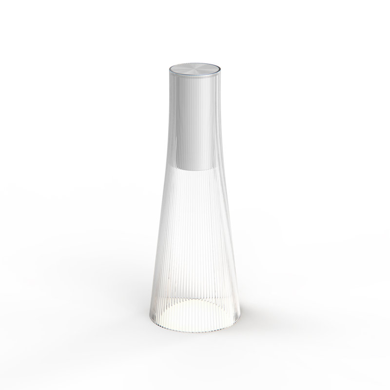 Candél Portable Table Lamp, Clear/Silver
