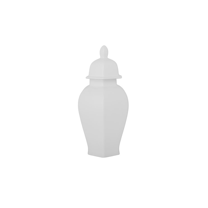 Ceramic Ginger/temple Jar Matte Finish White