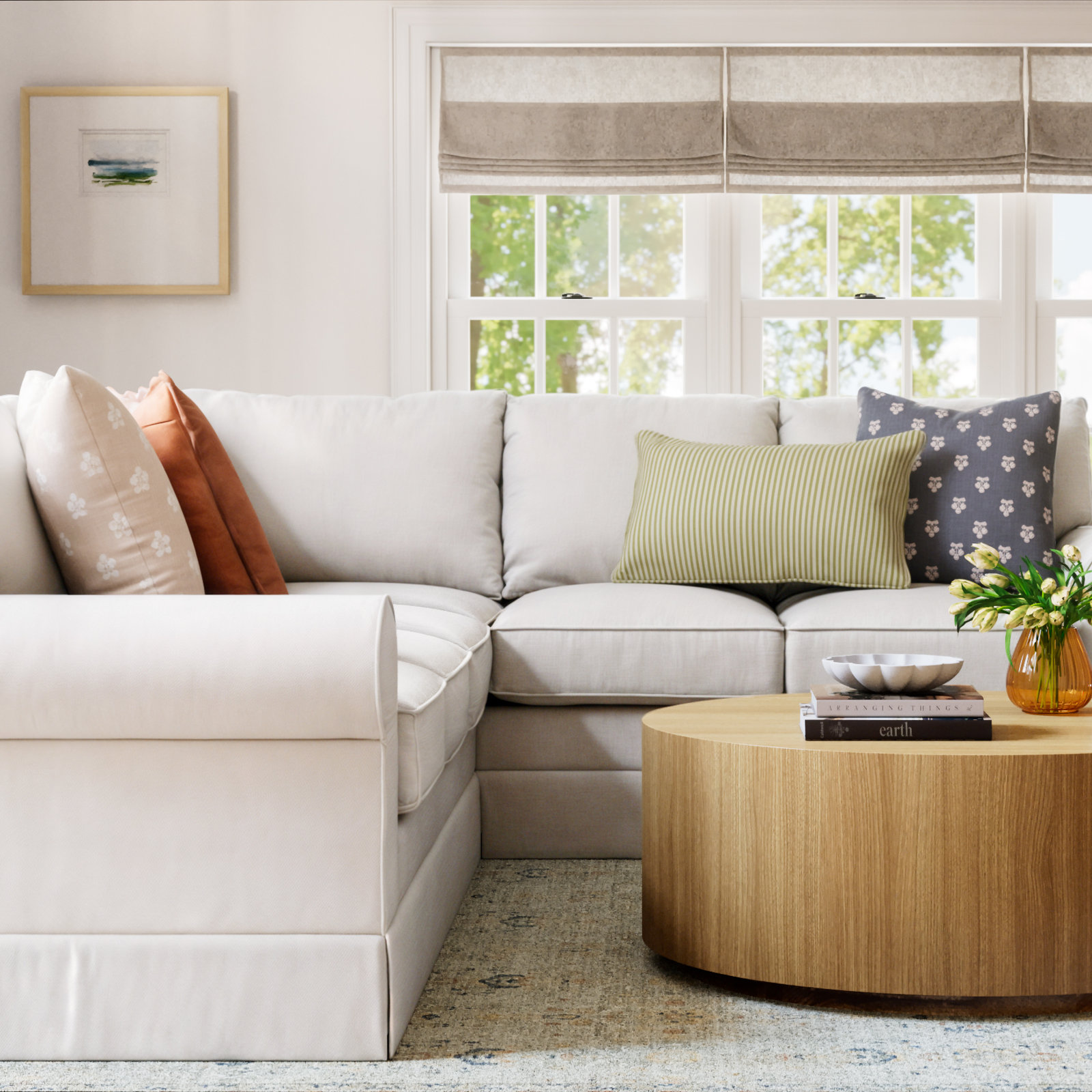 Friedman 2 - Piece Upholstered Sectional, Classic Bleach White Twill, Left Hand Facing