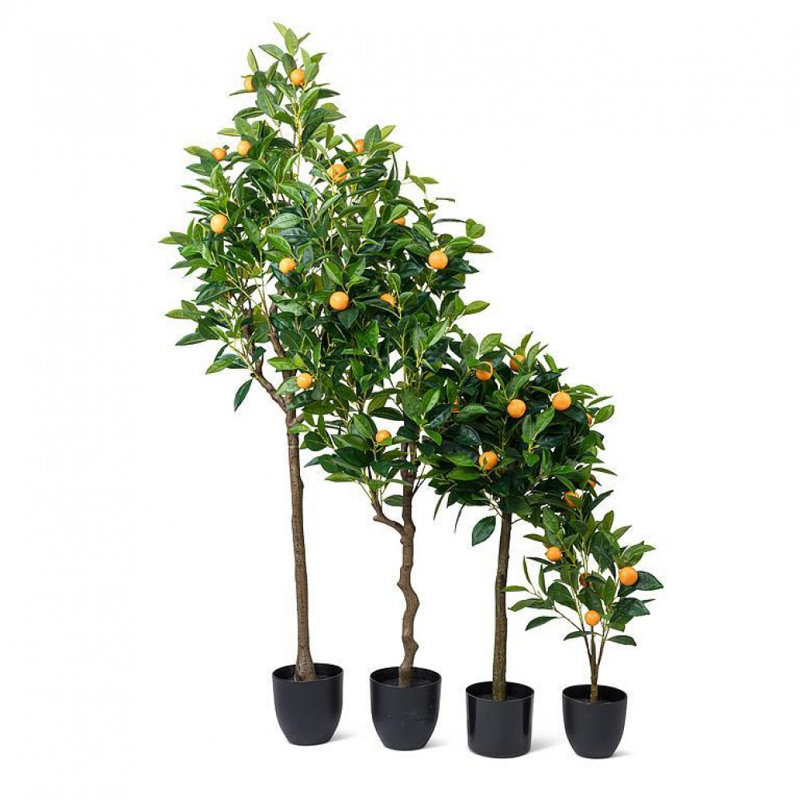 Grand arbre orange, fausses plantes et arbres, H 36 po x l 15 po x P 15 po