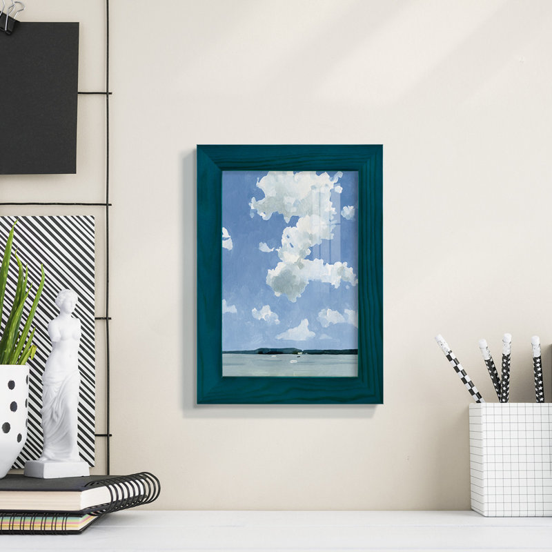 «Juillet Lakeside II», impression encadrée avec verre, H 7 po x l 5 po x P 1 po, Bleu