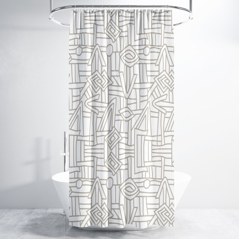 Rideau de douche, Beige / Blanc