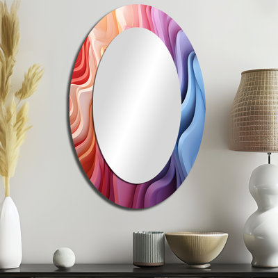 Multicolore Op Art Illusory Profondeur I - Décoration murale ovale multicolore