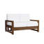 Causeuse d'extérieur en bois de teck massif Gustina avec coussin et accoudoirs-1118500621-1118507691