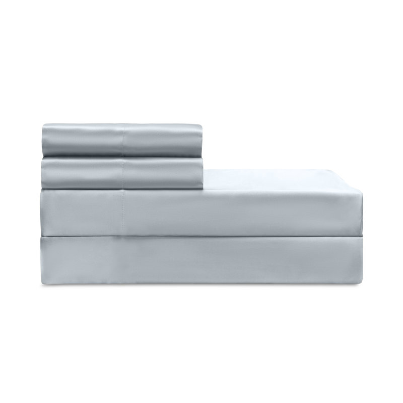 Mulberry Silk Sheet Set, Cal.King Sheet Set + 2 Pillowcases, Frost Blue
