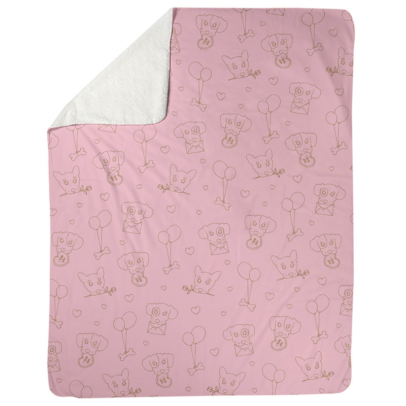 Sewn Throw Blanket, 60" W x 80" L, Light Pink/Beige