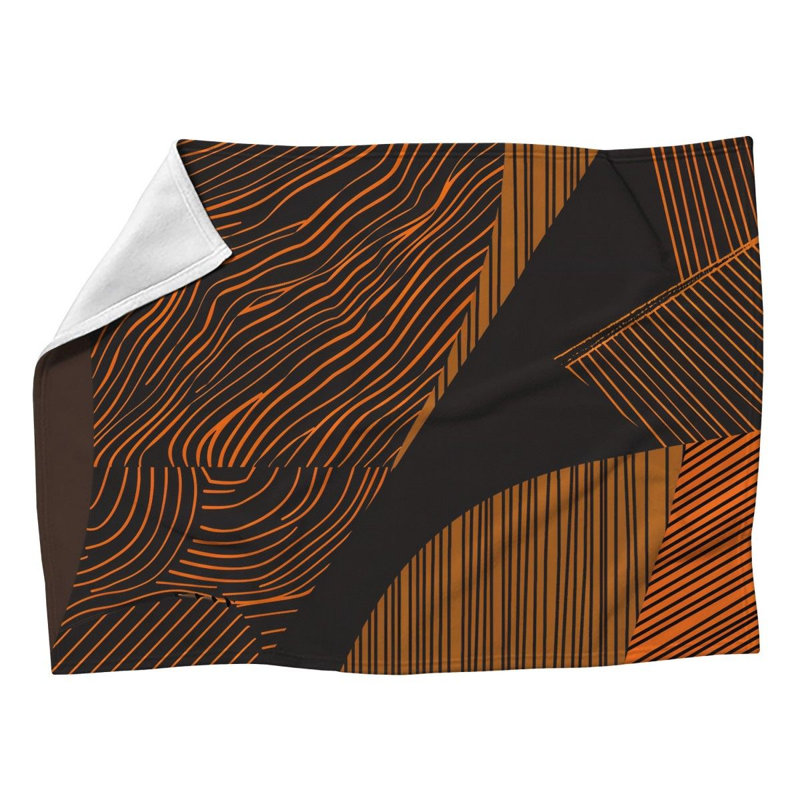 Geometric Waves Fleece Throw Blanket - Cool Pattern Throws for Sofas or Beds, 60" W x 80" L