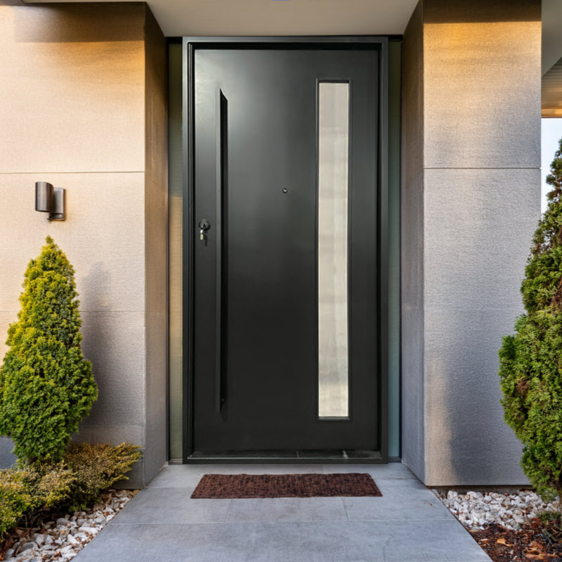 Solace View Iron Pivot Door