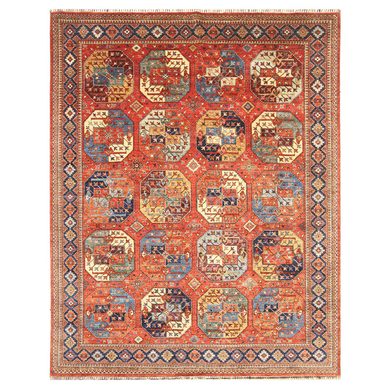 Tapis rouge noué à la main de haute qualité