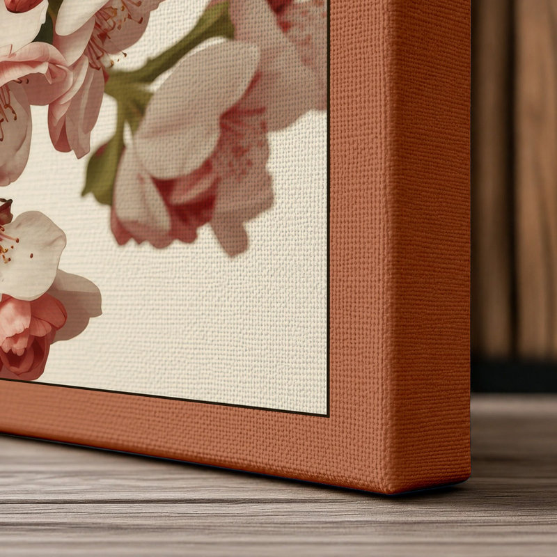 Flowering Branch Botanical - Wrapped Canvas, 18x12 - 45.7 x 30.5 cm, Terracotta Border