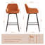Fixed Height Velvet Upholstered Bar Stool with Diamond Tufted Back & Footrest-283683769