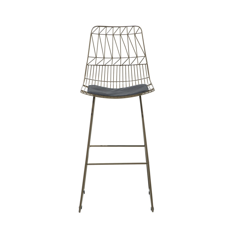 Crestline Upholstered Counter Stool with Metal Frame, Copper