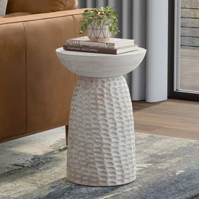 Grande table de bout contemporaine en bois de manguier massif l 16 po Boyd