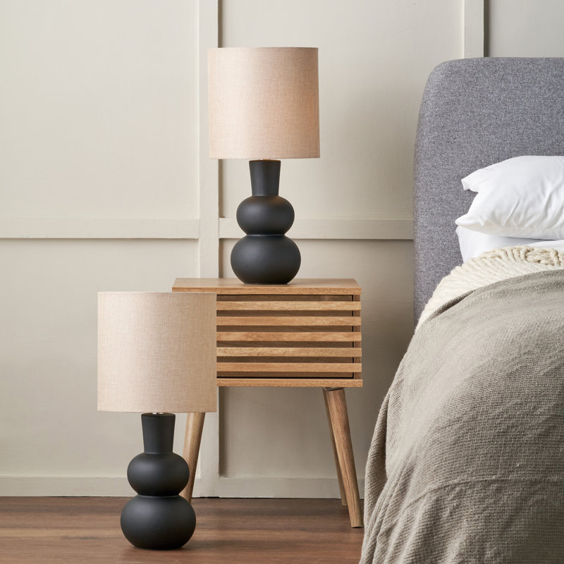 Rivoli Ceramic Table Lamp, Black