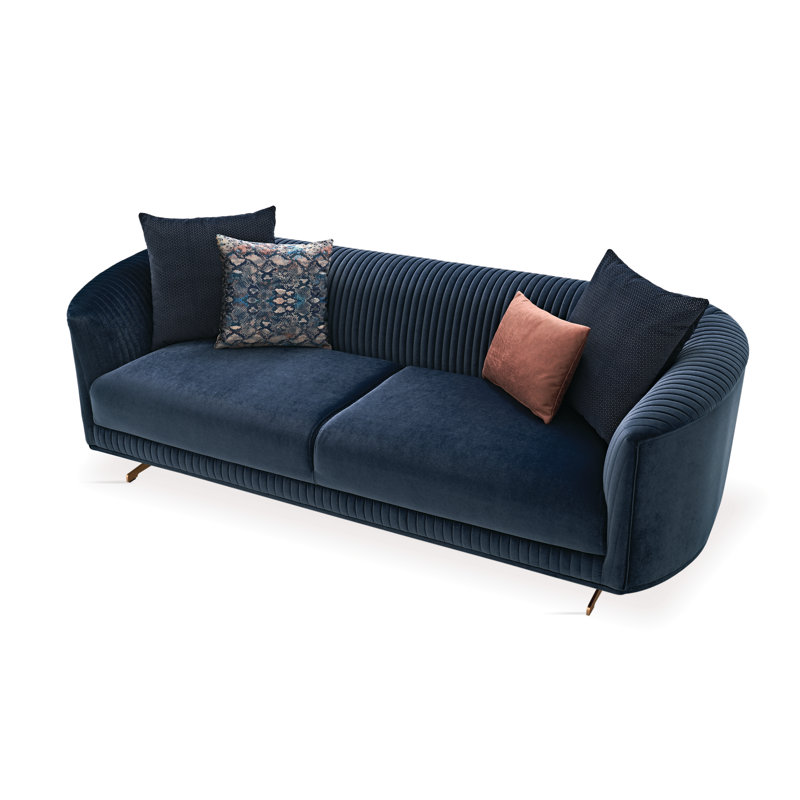 Upholstered 94.49'' Sofa, Petrol 100% Polyester