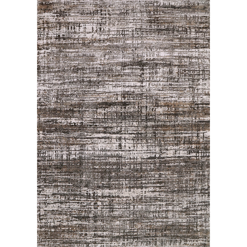Tapis abstrait gris / beige, Rectangle 9 pi x 12 pi
