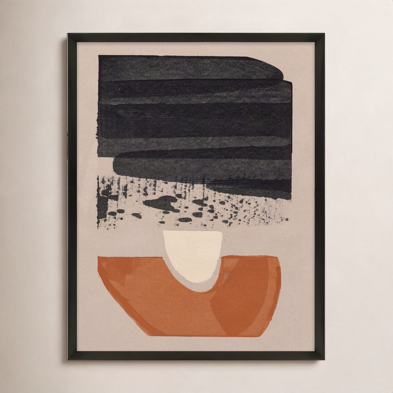 Madeline "Orange is New Black 3" Painting, 25" H x 20" W x 1.25" D, Black Framed