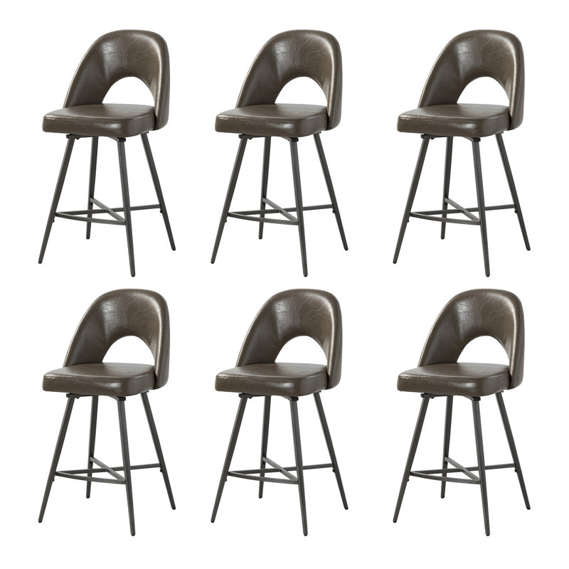 Tabouret de comptoir pivotant 26 po Elurd, gris