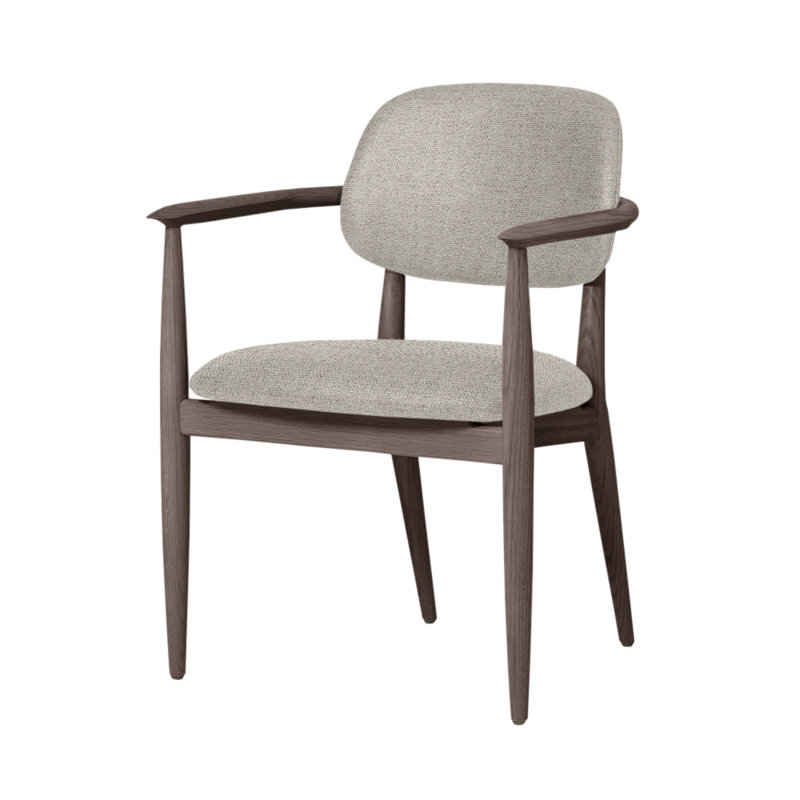 Chaise Slow de Space Copenhagen, Noyer à finition savonnée, L493 Lin Sanfor 0024