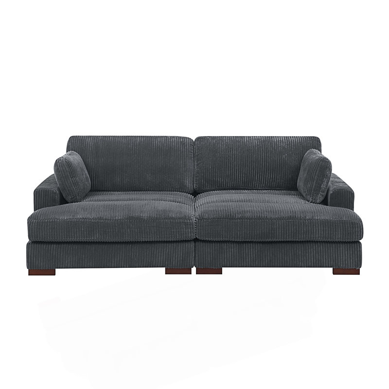 Causeuse à large assise, Dark Grey Corduroy