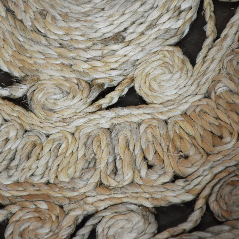 Tapis en jute tissés à la main Rackers, Rond 5 pi