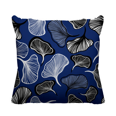 Coussin intérieur / extérieur à motif de feuilles abstraites ngoli