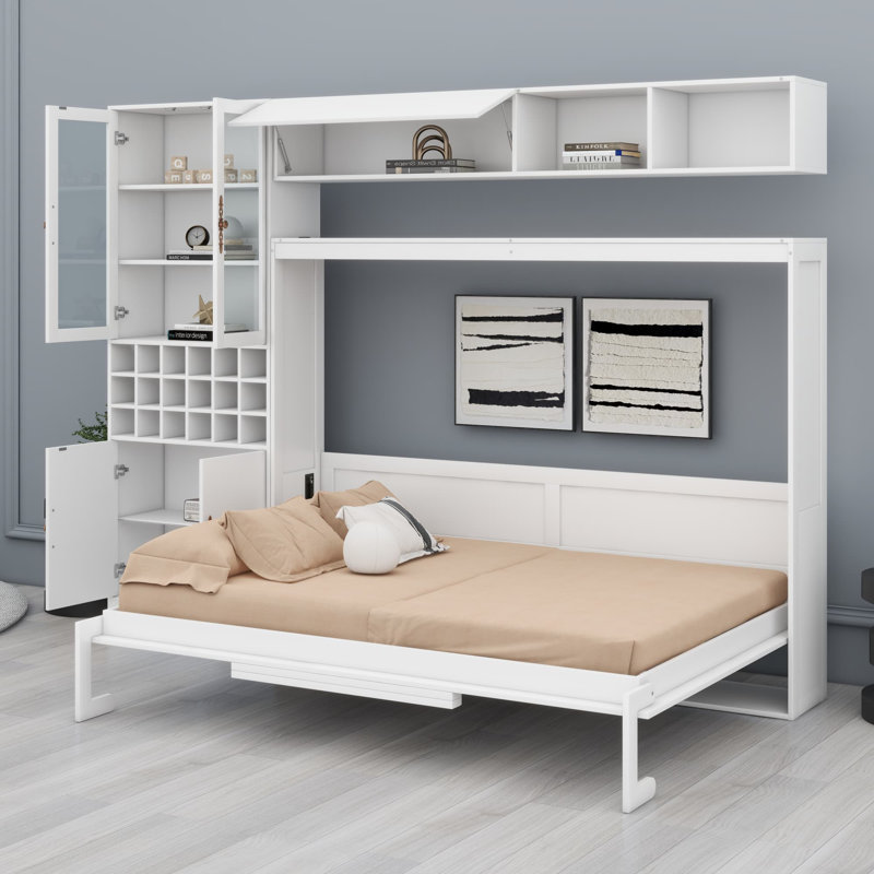 Lit escamotable avec canapé Murphy, Blanc