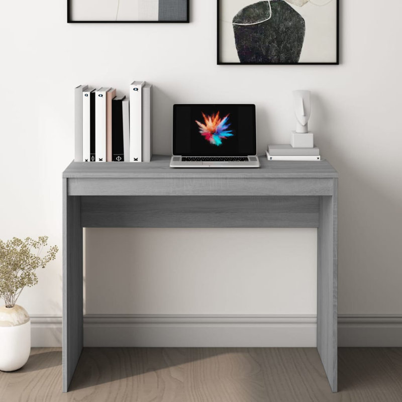 Neelam Desk Home Office Desk Computer Desk Workstation Table Engineered Wood, White/Sonoma Oak