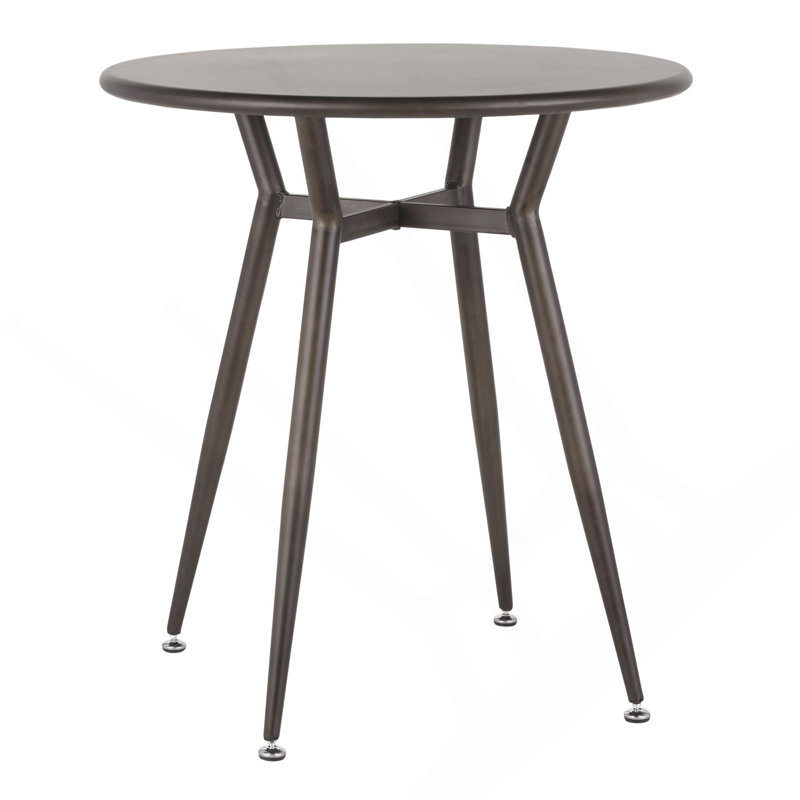 Table de salle à manger ronde Clara, Noir, Noir antique