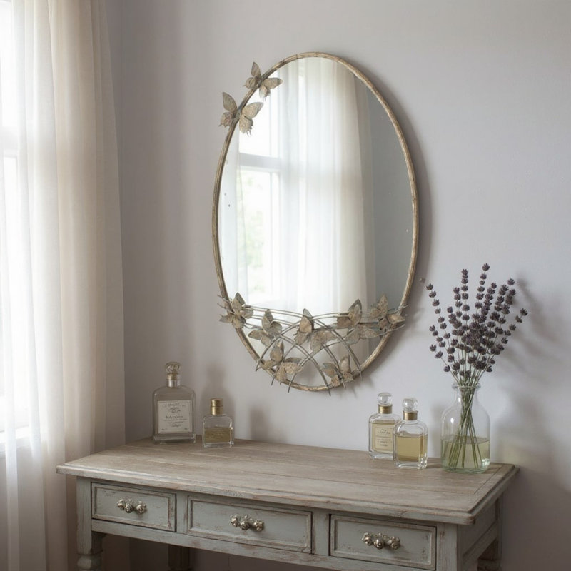Metal Oval Mirror