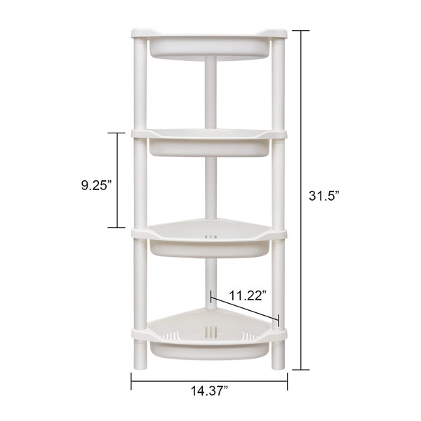 4 Tier Shower Caddy Organizer Shelf Standing, Rustproof, Plastic