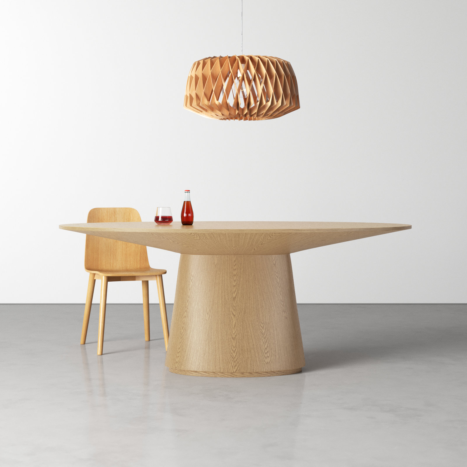Royale Dining Table, 29.5" H x 47" W x 47" D, Oak