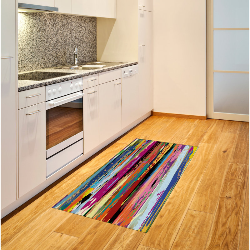 Abstract High Density Long Fiber Poly Threads Decorative Area Rug Carpet, Rectangle 2'7" x 5'