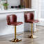 Tabourets de bar pivotants à hauteur de siège réglable, tabourets de bar rembourrés en polyuréthane moderne avec dossier complet capitonné, pour pub à domicile et îlot de cuisine (rouge vin, bourgogne, ensemble de 2)-2051773168