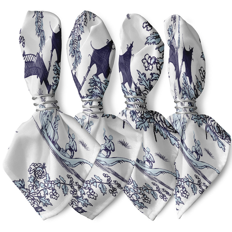 Daedalus Polyester Toile Square Napkin, Blue