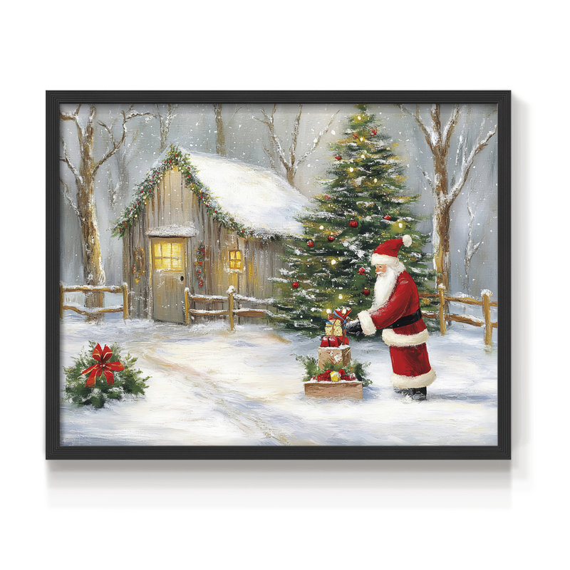 Art de Noël - DCCLXII - Reproduction encadrée - Restickable, H 11 po x l 14 po, Noir, noir, noir, noir