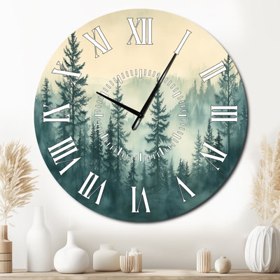 Soft Forest Horizon II - Nature Silent Metal Wall Clock