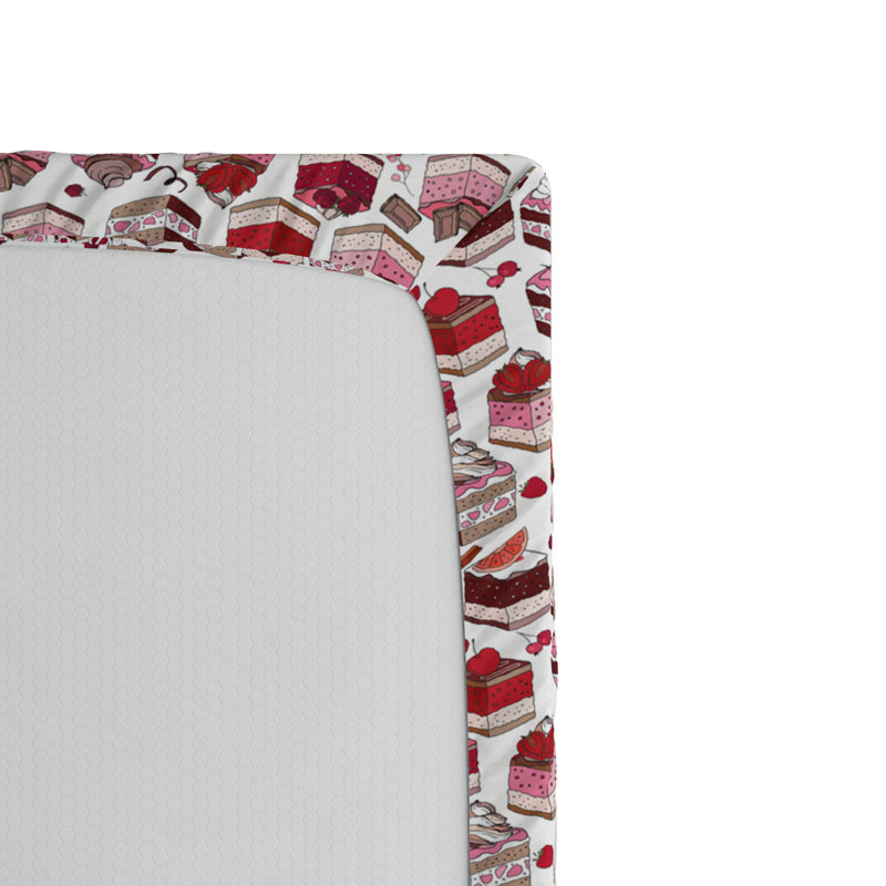 Microfiber Floral Fitted Sheet, Red, Twin Fitted Sheet