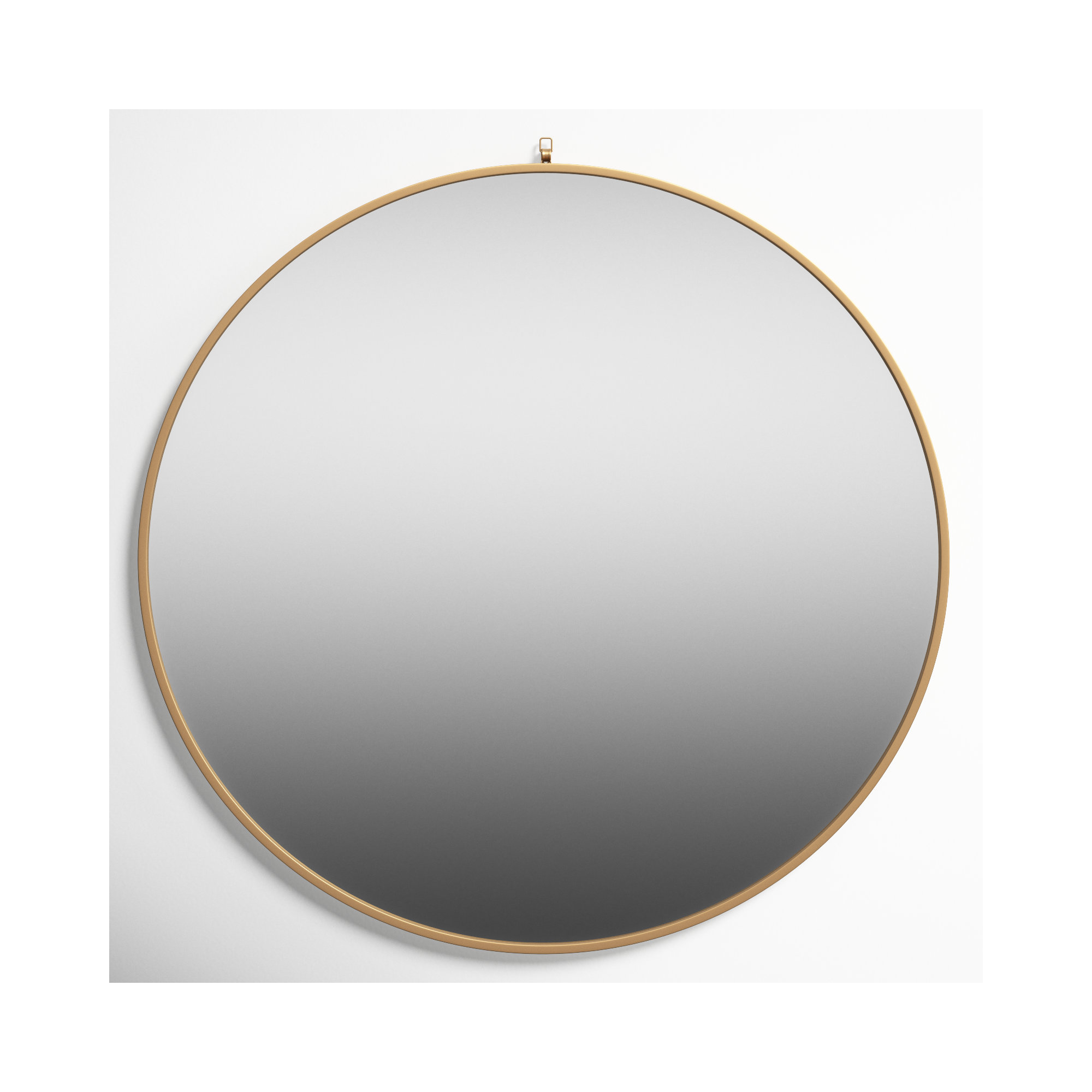Cassie Metal/Manufactured Wood Round Wall Mirror, Brass, 45" x 45"