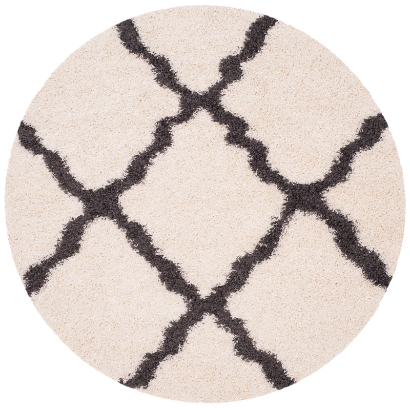 Alonnah Shag Performance Geometric Rug, Round 10'