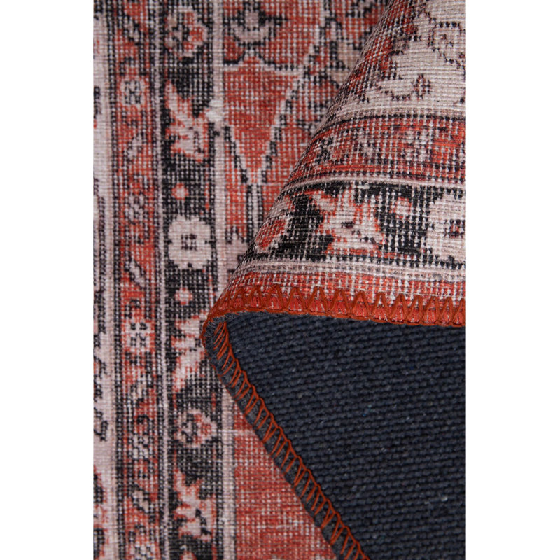 Tapis décoratif rouge bourgogne à motif oriental rétro, Rectangle 3 pi 10 po x 5 pi 3 po