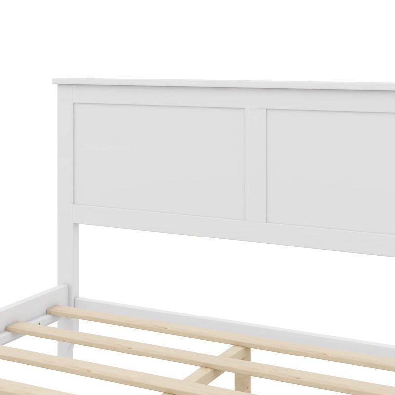 Structure de lit double de style minimaliste, Blanc