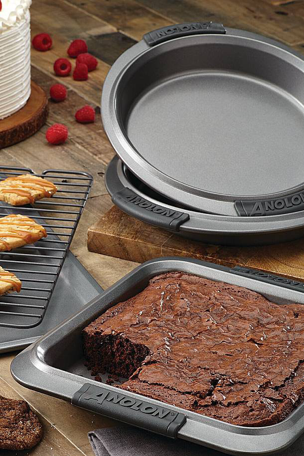 Meyer Anolon Advanced Nonstick Baking Pan / Nonstick Cake Pan, Square - 9  Inch, Gray