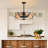 Gejza 19.29" Black Farmhouse Caged Chandelier Ceiling Fan with Light Kit and Remote